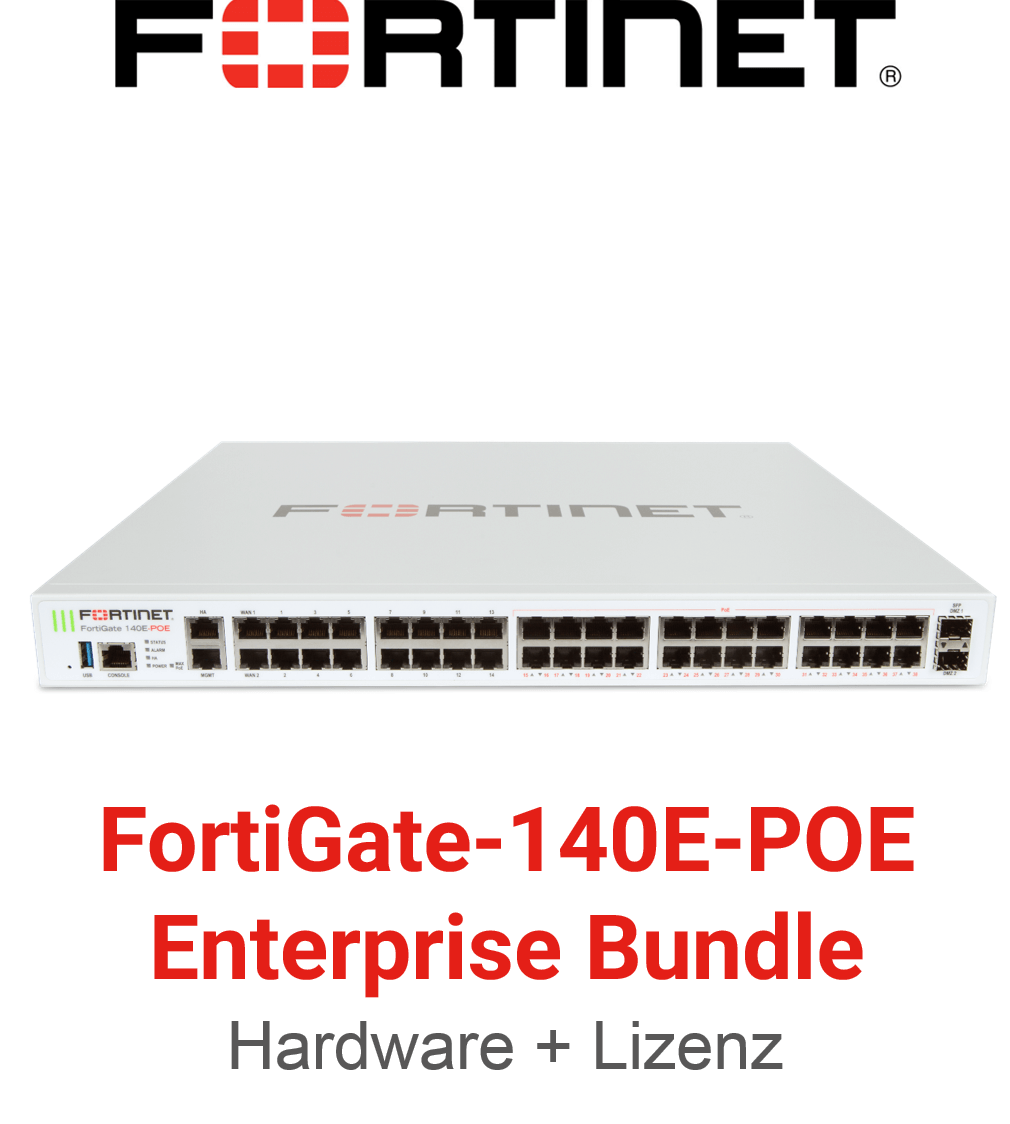 Fortinet FortiGate-140E-POE - Enterprise Bundle (End of Sale/Life)
