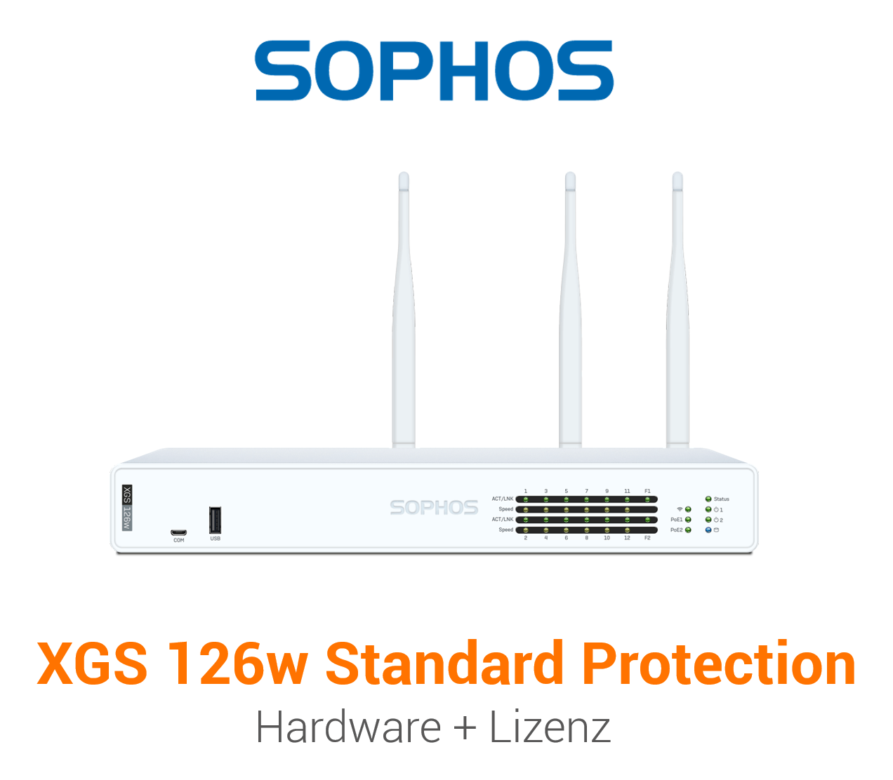 Sophos XGS 126w Firewall Hardware + Standard Protection Lizenz Vorderseite