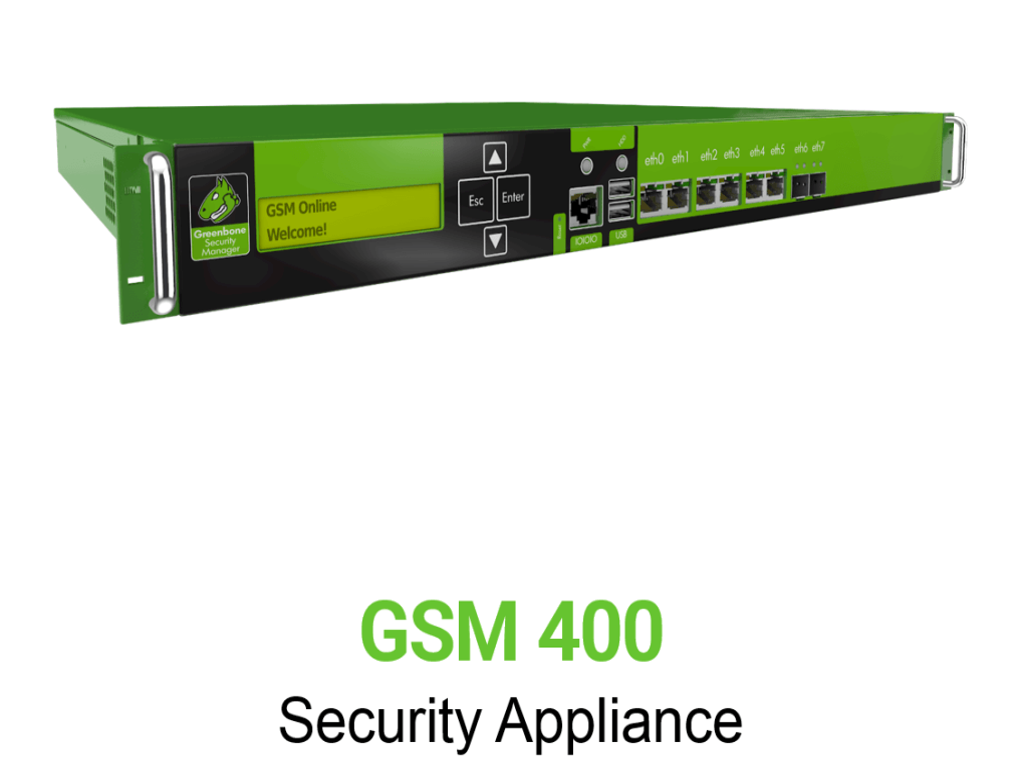 Greenbone GSM-400 Security Appliance Vorschaubild ohne Greenbone logo mit Modellbezeichnung