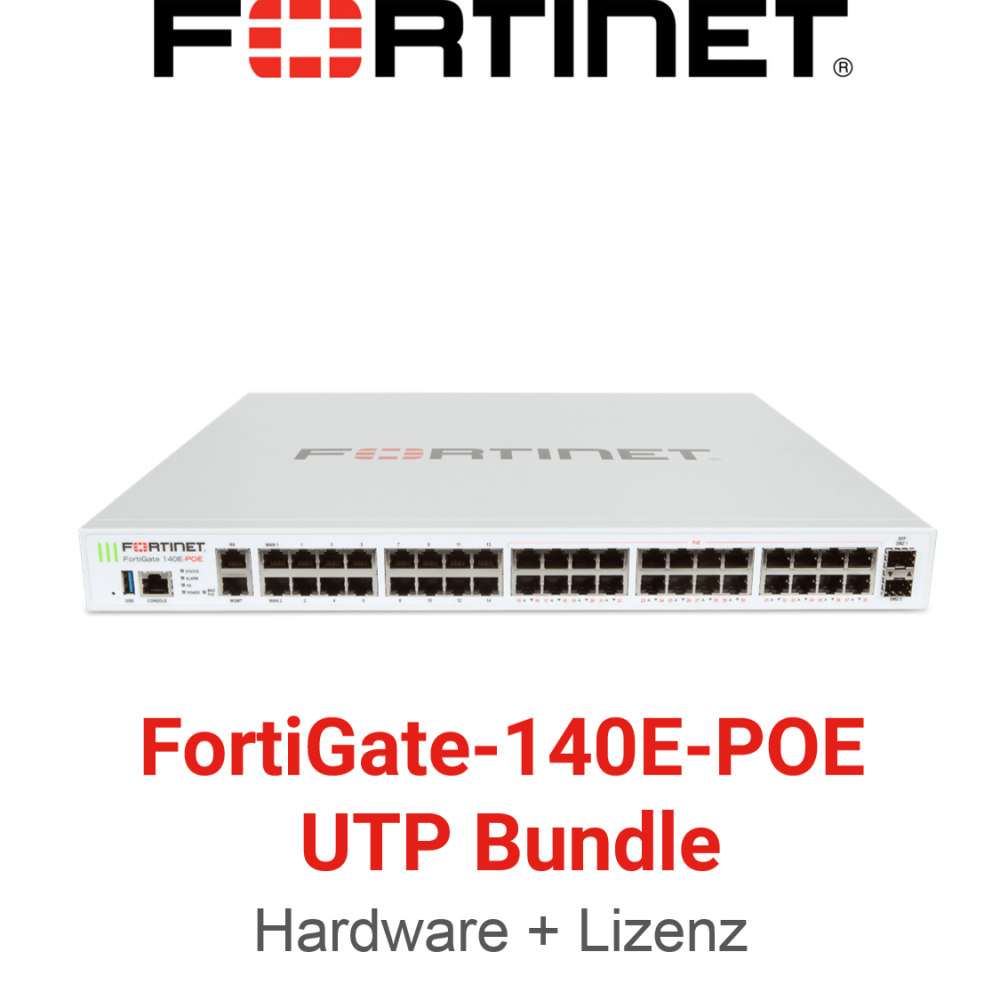 Fortinet FortiGate-140E-POE - UTM/UTP Bundle (End of Sale/Life)