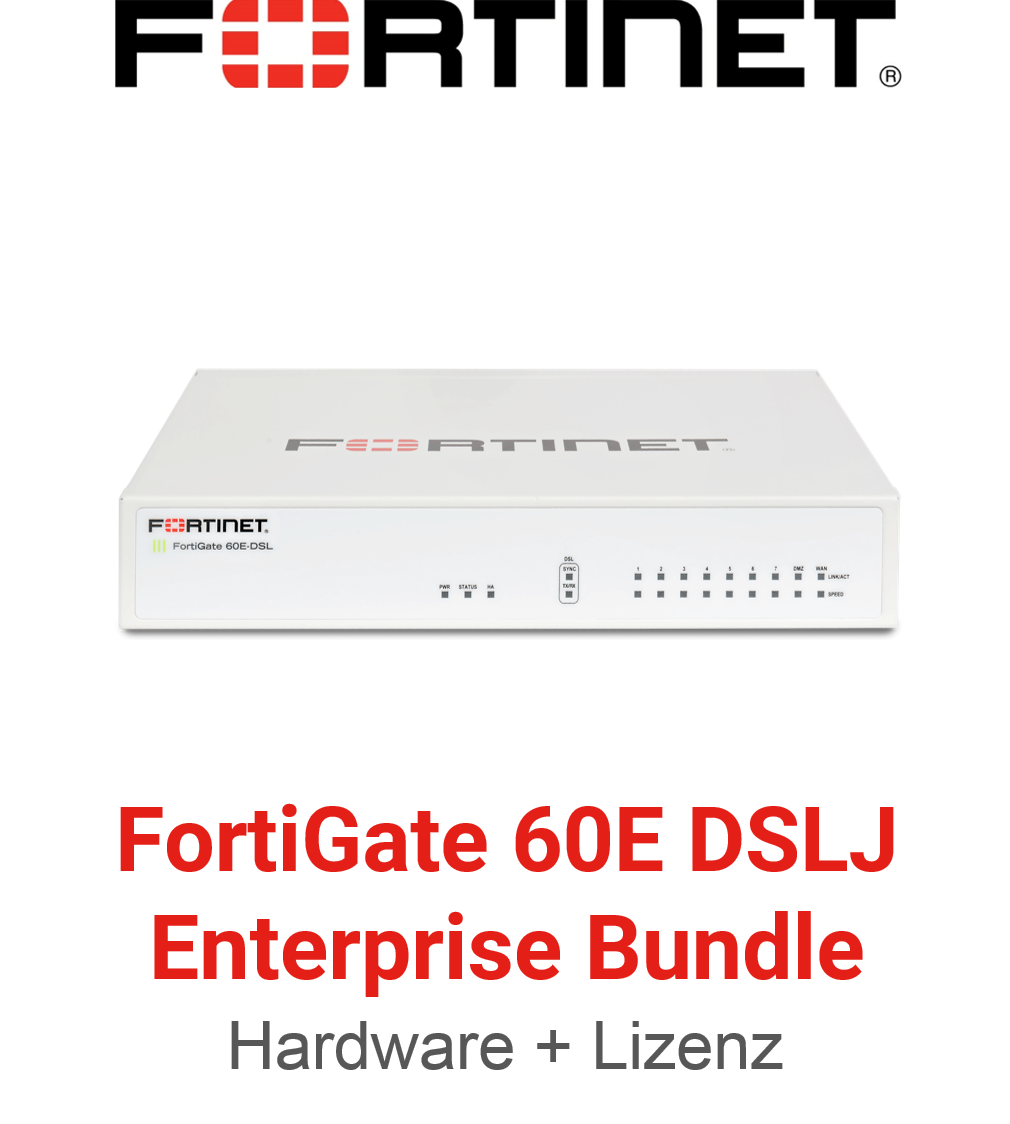 Fortinet FortiGate-60E-DSLJ - Enterprise Bundle (End of Sale/Life)