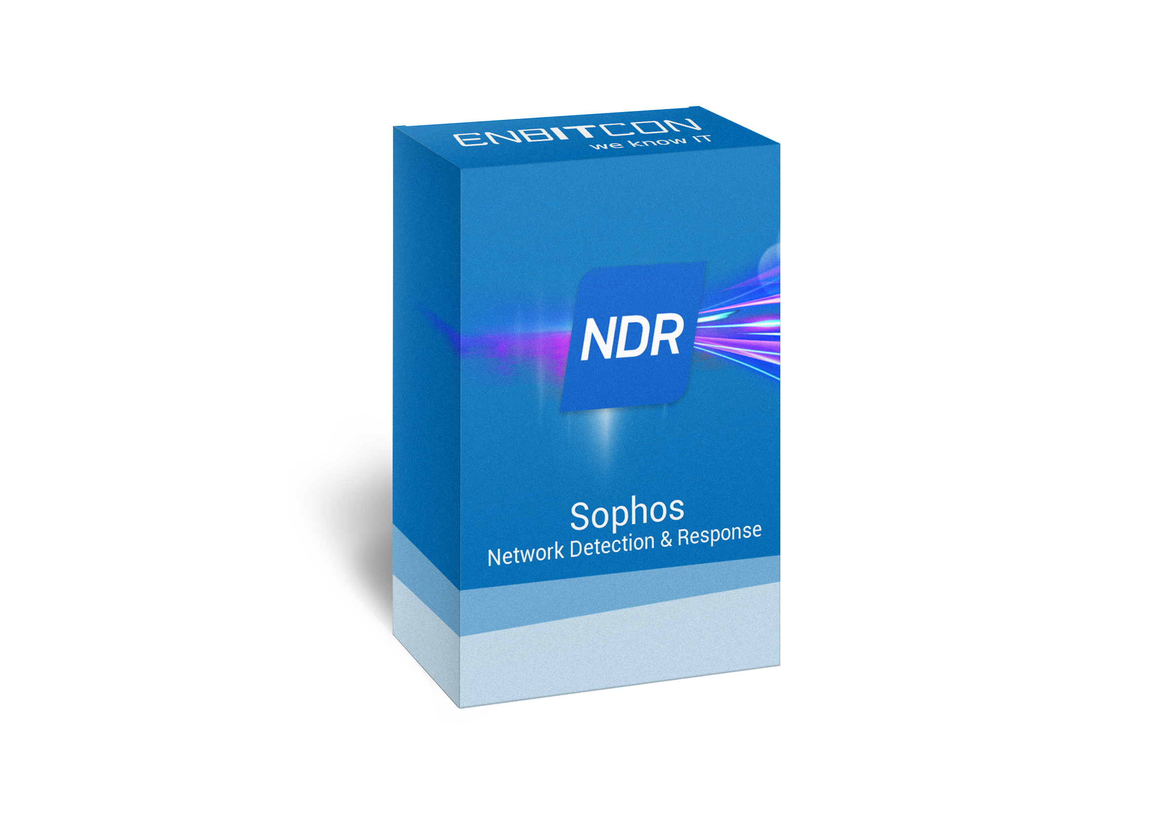 Sophos Network Detection & Response Box Vorschaubild bestehend aus einem NDR Kasten auf einer blauen Box