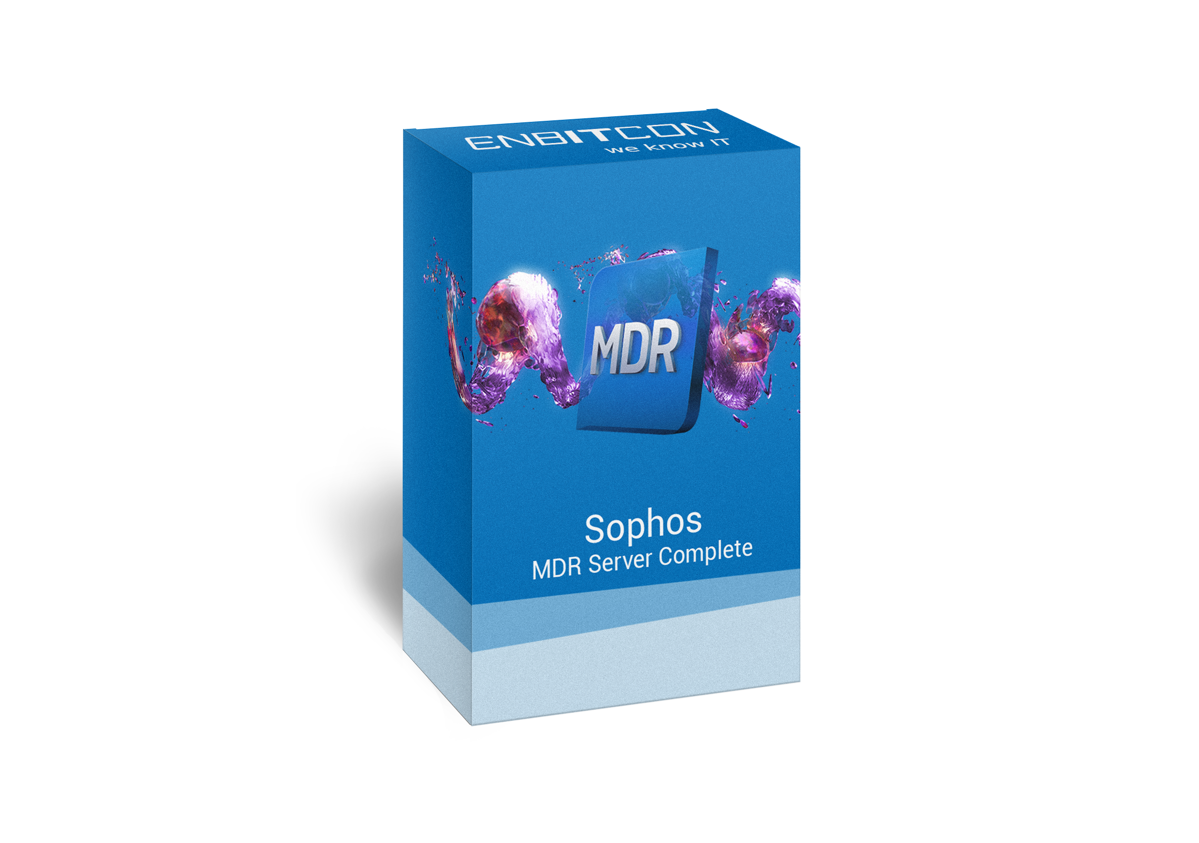 Sophos MDR Server Complete Box Vorschaubild bestehend aus einem MDR Kasten auf einer blauen Box