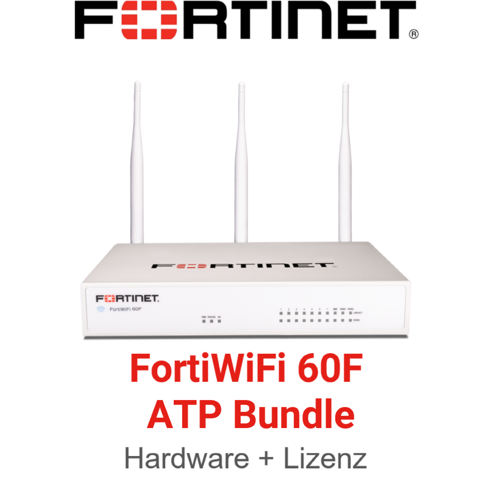 Fortinet FortiWiFi 60F Firewall Hardware + Advanced Threat Protection (ATP) Lizenz Vorderseite