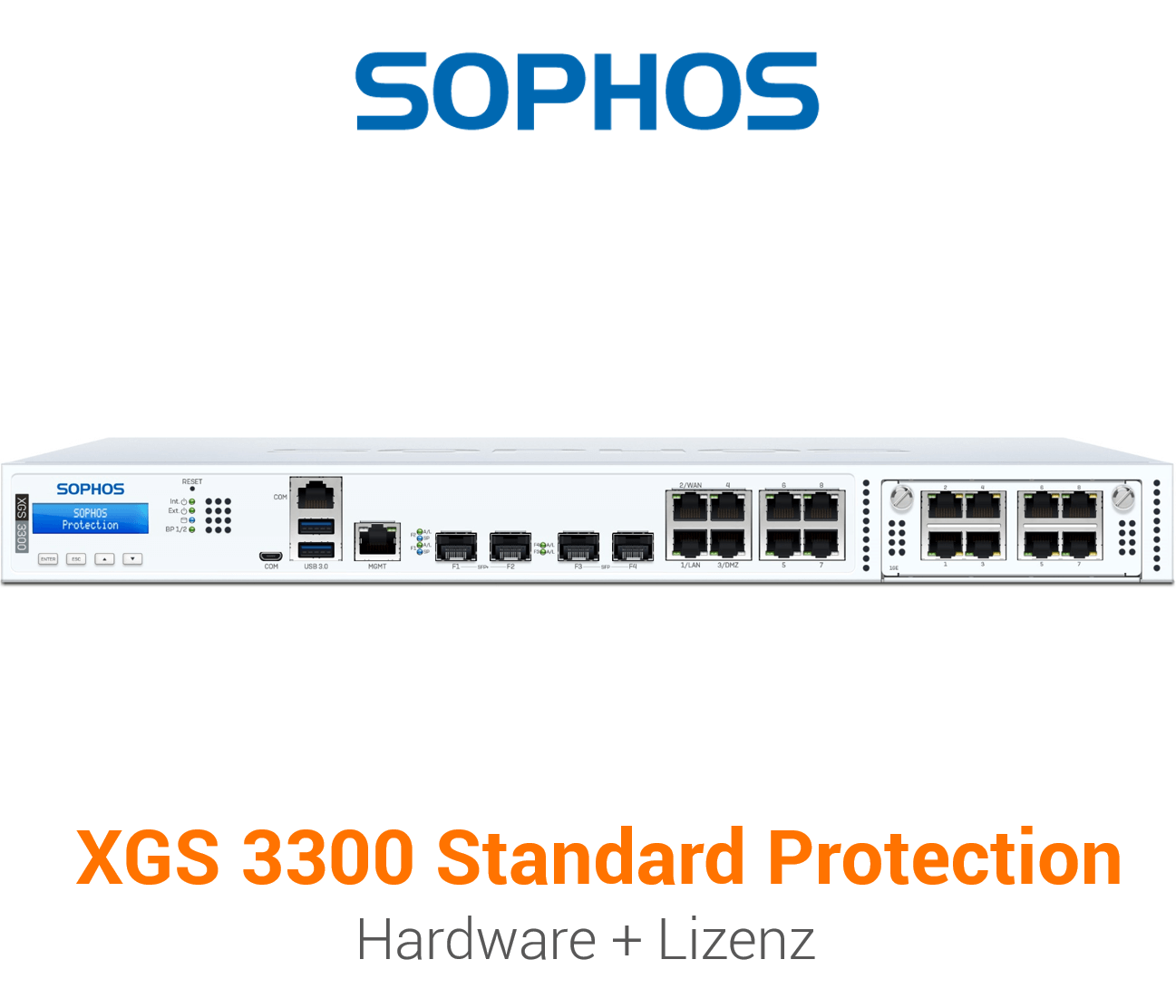 Sophos XGS 3300 Firewall Hardware + Standard Protection Lizenz Vorderseite