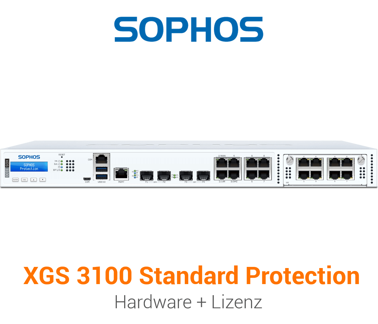 Sophos XGS 3100 Firewall Hardware + Standard Protection Lizenz Vorderseite