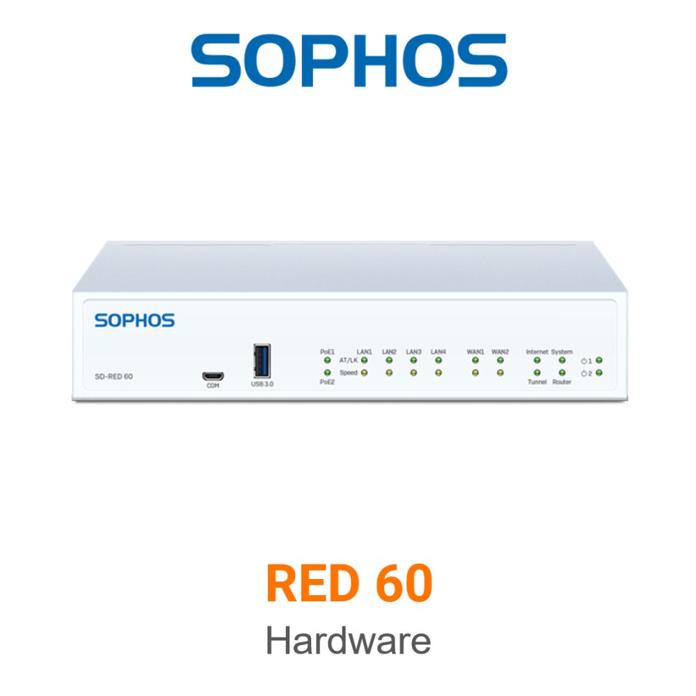 Sophos RED 60 Hardware Vorschaubild mit Sophos logo und Modellbezeichnung