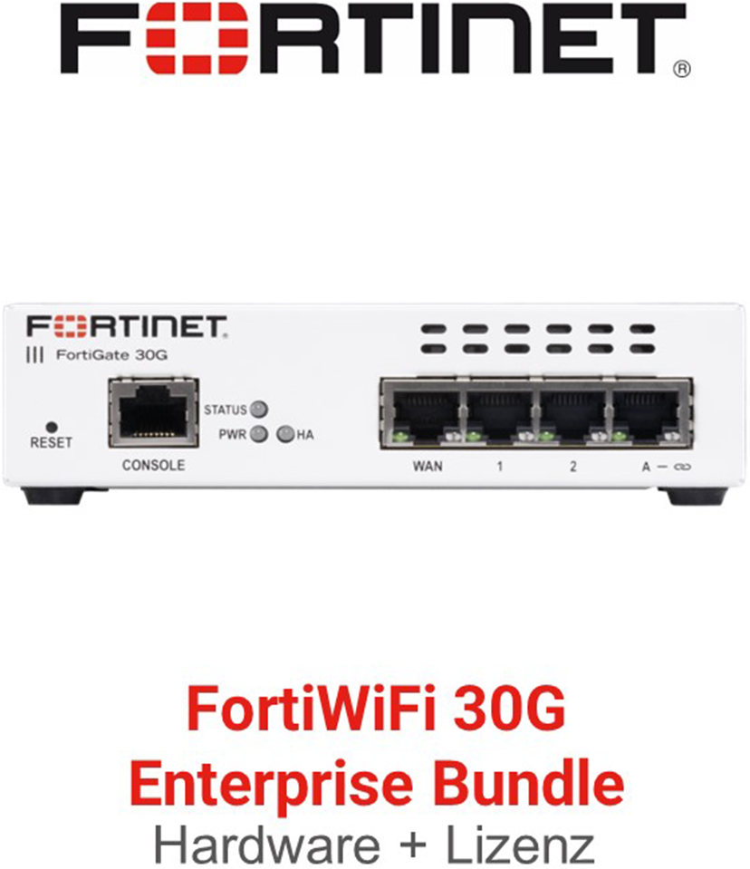 Fortinet FortiWiFi 30G Firewall Enterprise Bundle Rückseite und Ports