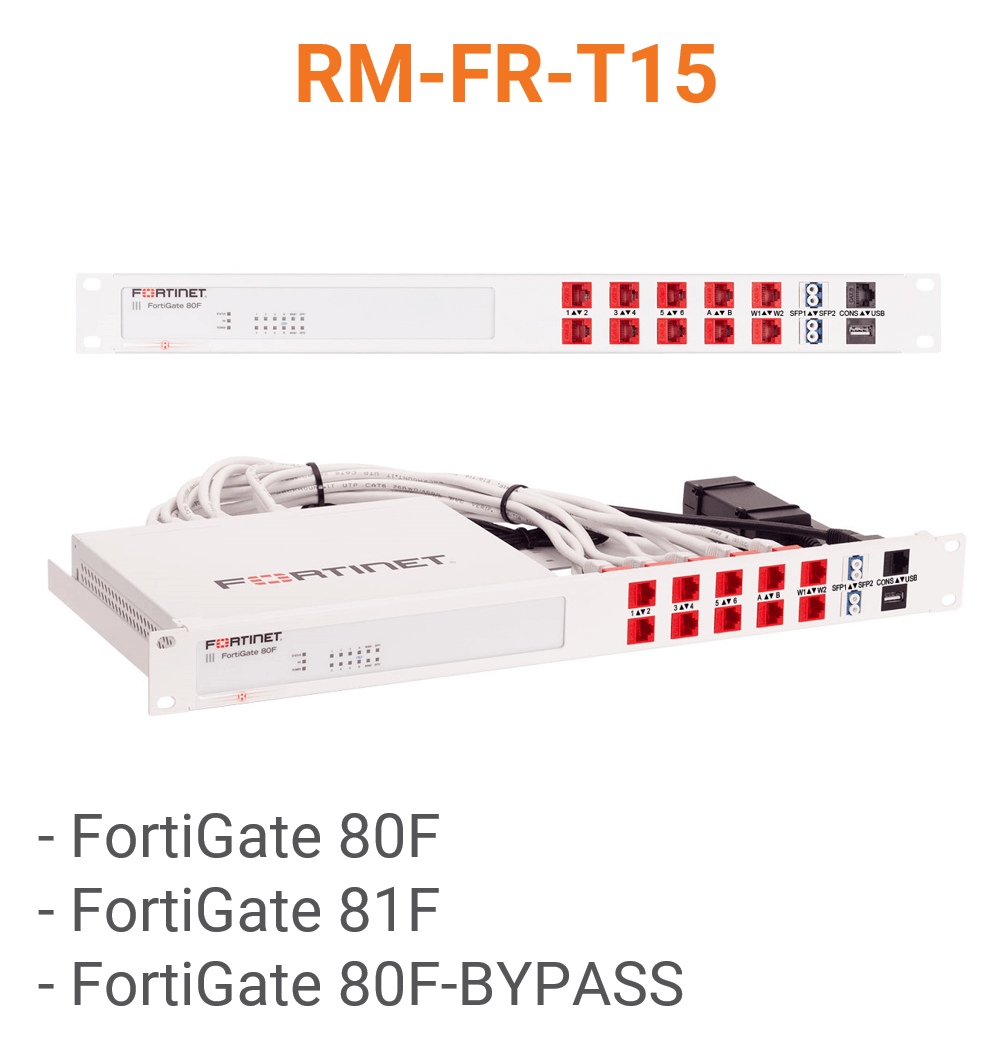 Rack Mount IT Kit für Fortinet FortiGate 80F/81F shielded/industrialized
