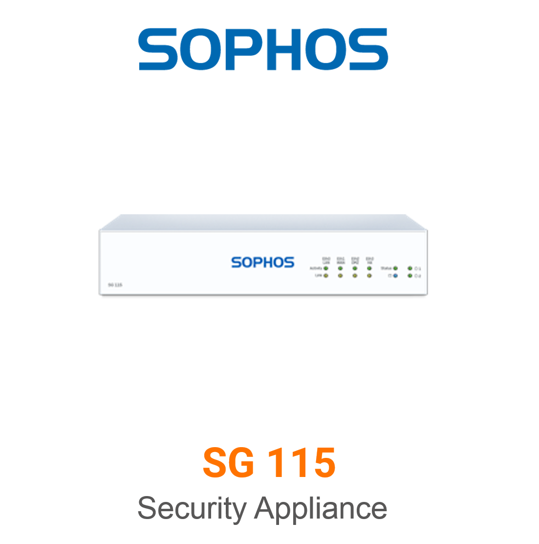 Sophos SG 115 Security Appliance Vorschaubild mit Sophos logo und Modellbezeichnung