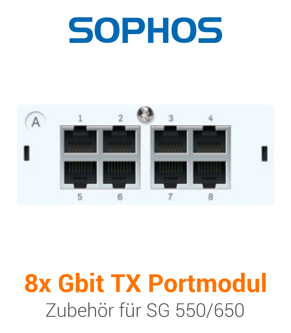 Sophos 8 port GbE copper FleXi Port module