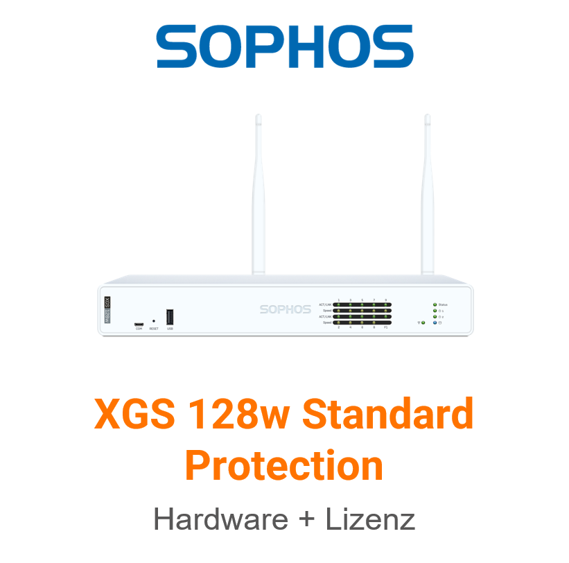 Sophos XGS 128w Firewall Hardware + Standard Protection Lizenz Vorderseite