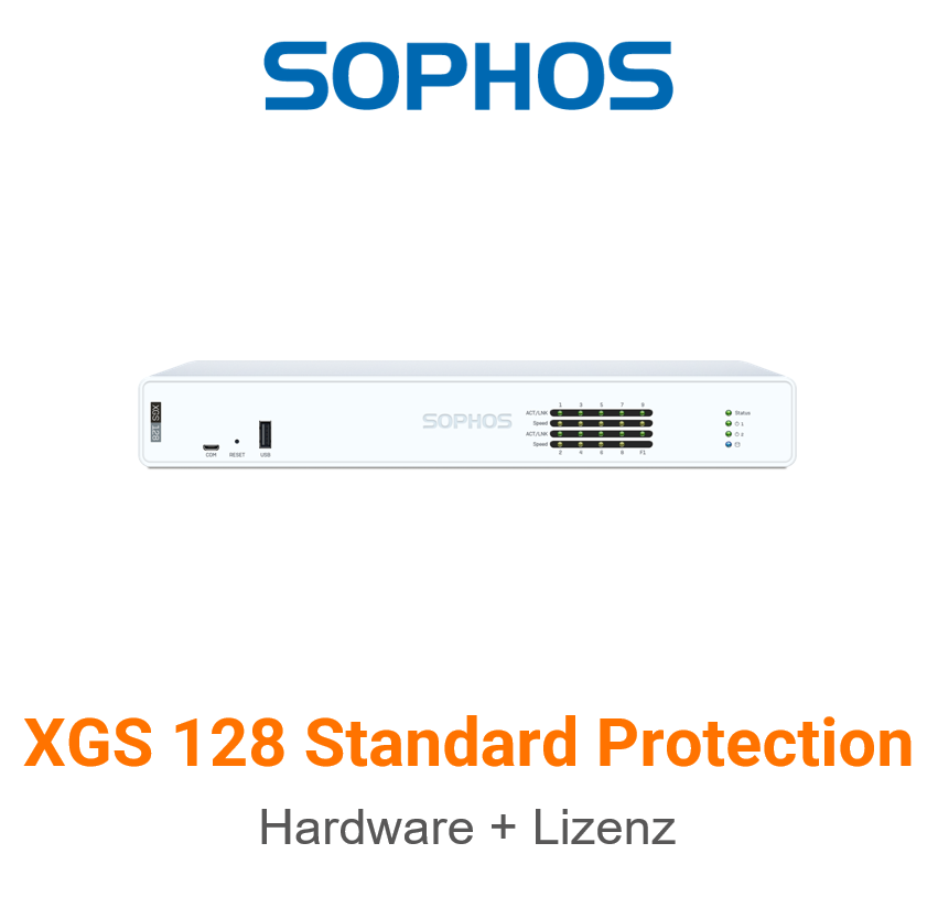 Sophos XGS 128 Firewall Hardware + Standard Protection Lizenz Vorderseite