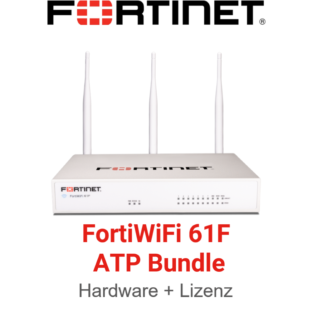 Fortinet FortiWiFi 61F Firewall Hardware + Advanced Threat Protection (ATP) Lizenz Vorderseite