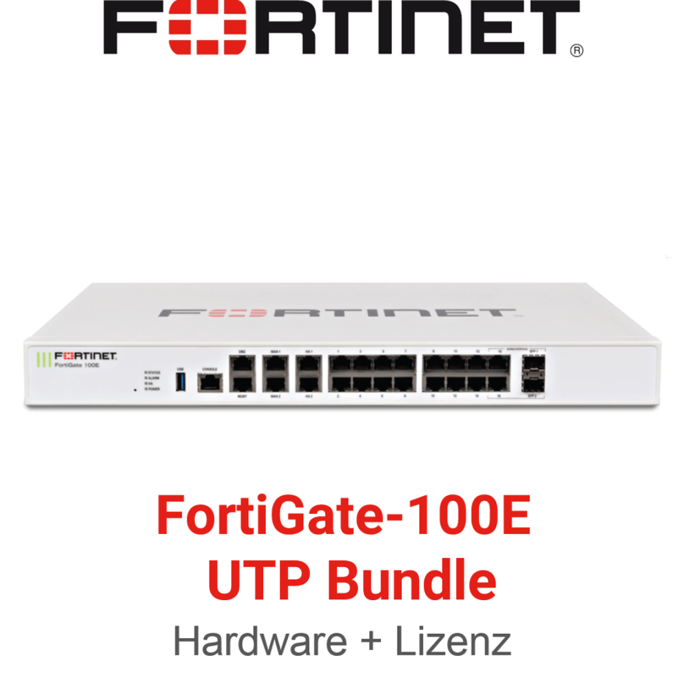Fortinet FortiGate-100E - UTM/UTP Bundle (Hardware + Lizenz) (End of Sale/Life)